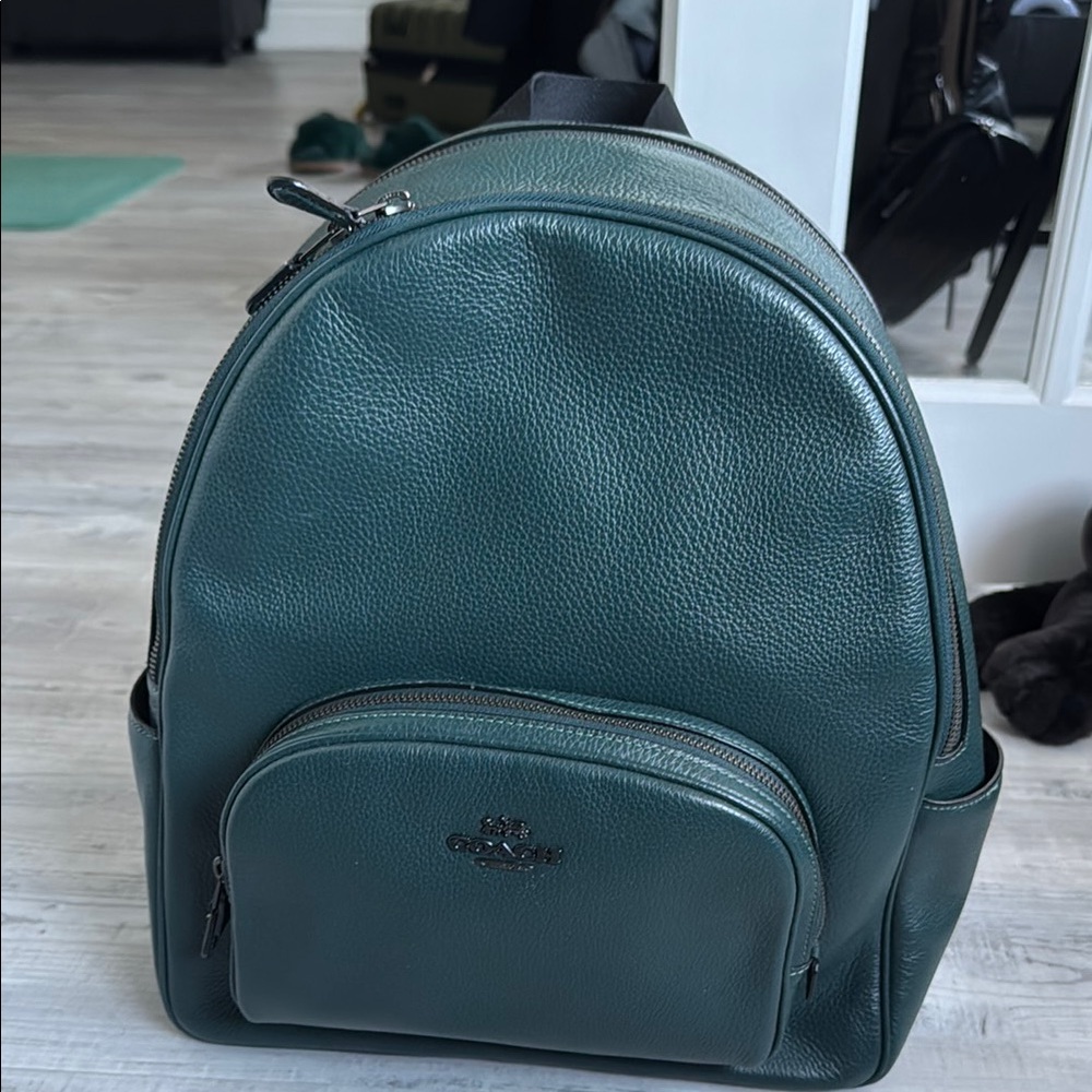Coach Green Leather Backpack